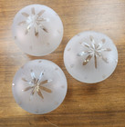 Vintage 5 3 4  Frosted W  Clear Starburst Design Glass Ball Lamp Light Globe Mcm