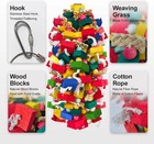 Large Bird Toy Bundle Parrot Chew Toys Natural Wood Cotton Macaw Cockatoo