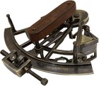 Vintage German Style Brass Sextant With Wooden Box     Nautical Marine Navigation