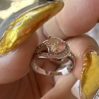 1 0ct Moissanite Halo Engagement Ring Size 6 White Gold Colored