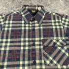 Vintage Lee Shirt Jacket Mens Medium Red Green Plaid Quilt Lined Shacket 80s Usa