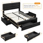 King queen Upholstered Bed Frame With Storage Drawers And Built-in Usb Ports