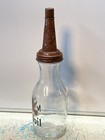 Gargoyle Mobiloil Motor Oil Bottle Spout Cap Glass 1 Quart Vintage Style Gas