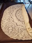 Vintage White Victorian Oval Lace Dining Room Tablecloth 85 X 68 - No Flaws
