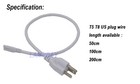 Led T5 T8 Integrated Tube Cable Us Plugs 50cm 100cm 200cm Wire 3 Pin Power Cords