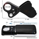 Hmkis Jewelers Loupe  2 Pack Magnifying Glass With Light  30x 60x 90x Black