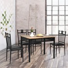 5 Pcs Heavy Duty Dining Furniture Set Table   4 Upholstered Chairs W metal Frame