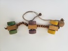 Wood Pull Toy Baby Childs Wooden Building Blocks Beads Antique Vintage Childrens
