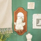 Vintage Wall Mirror With Shelf Solid Wood Aromatherapy Candlestick Holder
