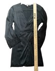 Victoria s Secret 100  Silk     black Wrap Robe Lace Trim M l Coquette Vintage Y2k