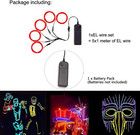 Bright Red El Wire  Noise Reduction Neon Lights Wire 5 In 1 Meter  Electrolumine