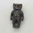 Antique 1909 Silver Bear Hallmark Miniature Two Faced S co Edwardian Bead Toggle