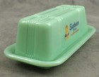 Jadeite Green Glass Sunbeam Bread Lidded Criss Cross Butter Dish 1 4 Lb  Stick
