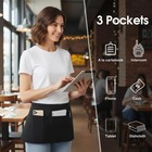 Cotton Waiter Waitress Short Waist Server Aprons 3 Pack 12 In Black