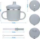Stainless Steel Toddler Sippy Cup     8oz Spill-proof Straw Cup For 6  Month Ba   