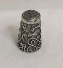 Vtg Sterling Silver Sewing Thimble Filagree Raised Scroll Leaf Design Mexico