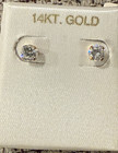 Solid 14k Yellow Gold Children s Earrings Studs 4 92 Mm Cubic Zirconias