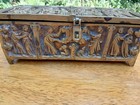Antique Neo Gothic Medieval Story Box Brass Solid Large Jewelry Relic Casket