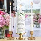 Extrogif Unity Wedding Candles Ceremony Set - 3 Floral With Gold 