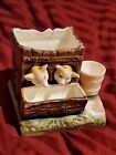Majelica Dresden Match Striker Cigar   Cigarette Holder  1890 s Antique Vintage 