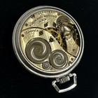 1928 Elgin Pocket Watch   17 Jewels - Ruby   Sapphire   Gold Dial  Silver Case
