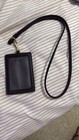 Coach F57311 Crossgrain Leather Lanyard Badge Id Holder - Black gold Nwt