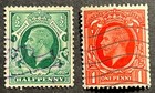 Travelstamps  Great Britain Stamps Scott  210-211 - 1 2d   1d Kgv Used