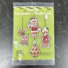 Vtg Bucilla Spice Cookies Christmas Felt Ornament Kit  3385 Gingerbread Santa