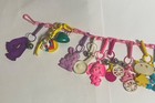 Vintage 1980s Plastic Clip On Bell Charm Necklace W  30 Charms - 3 Detached