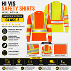 Hi Vis Long Sleeve Safety Work Shirt Ansi Class 3 Reflective Jorestech