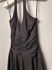 Vintage Y2k Black pink Halter Midi Dress Size S Hanky Fairy Whimsygoth Ruched