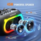 Portable Karaoke Machine With Led Lights  2 Wireless Mics  Bluetooth Speaker