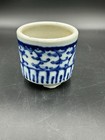 Chinese Porcelain Blue   White Brush Pot Cachepot Planter Flower Pot 19th C 