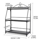 Spice Rack Organizer Iron Large Kitchen Spice Holder Storage Shelf Stand 3-tier