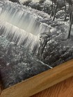 Wood Framed Painted Mirror Trees   Waterfall 14  X 14  Signed 2006 J  Fraley