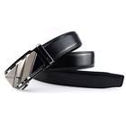 Genuine Leather Mens Ratchet Belt Belts For Men Adjustable Automatic Buckle S04