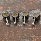 4 Vintage Solid Brass Cabinet Drawer Knobs Square Pulls Arts   Crafts Mission