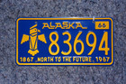1966 Alaska Totem Pole License Plate - Nice Quality