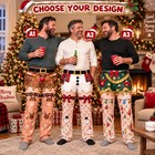 Personalized Funny Men Christmas Pajama Pants  Custom Soft Stretch Printed
