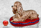 Vintage Large Poodle Dog On Tuft Pillow Sculpture Statue - 20 