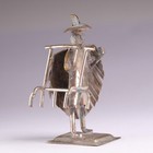 Chinese Silver Seller Menu Holder Miniature Oriental Figurine H6cm C1900s