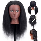 14  18  Salon Real Hair Training Head Hairdressing Styling Mannequin Doll Clamp