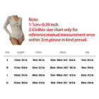 Women Long Sleeve Leotard Bodysuit Top Ladies Ribbed Stretch Body Tops Tee Shirt
