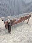 Antique Carpenter Wood Work Bench With Clamp   Drawer Primitive Unique Vintage