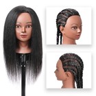 Real Hair Mannequin Head 18  Black Training With Stand - Cosmetology Practice