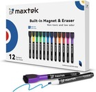Magnetic Whiteboard Markers - 12 Count Colorful Fine Tip Dry Erase Markers Wi   