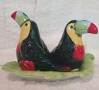 Vtg  Pier Pair Of Salt And Pepper Shakers Colorful Toucan Tropical Birds