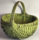 Fine Early American Basket Teal Green  Paint Folk Art Pennsylvania
