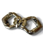 Antique Rhinestone Belt Buckle Art Deco Pot Metal Edwardian Double Buckle