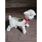 Vintage Lamb Sheep Baby Nursery Easter Retro Glazed Ceramic Planter Pink 50s